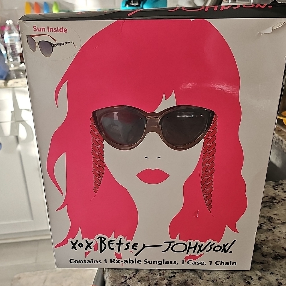 Betsey Johnson Red and Black Sunglasses Set